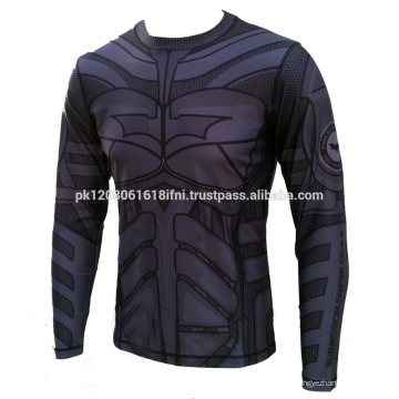 Rashguard de super-héros imprimé sur mesure pour homme chauve-souris